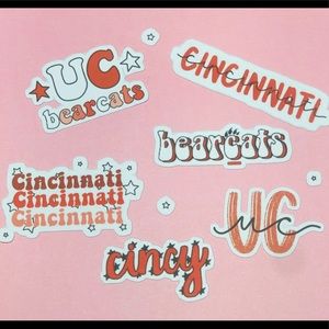 Sticker pack of 6! Cincinnati Bearcats themed.